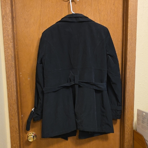 London Fog Black Trench Coat - Picture 2 of 4